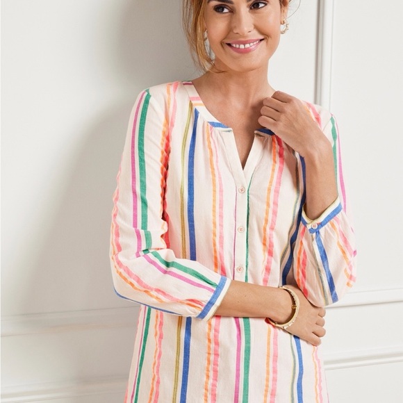 Talbots Multicolor Striped Tunic Top - Picture 9 of 9